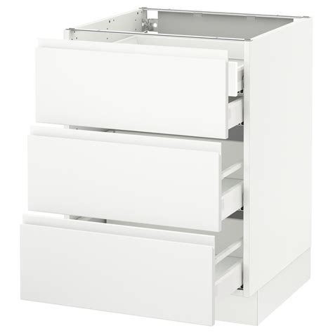 SEKTION base cabinet w/3 fronts & 4 drawers, white Maximera/Voxtorp ...