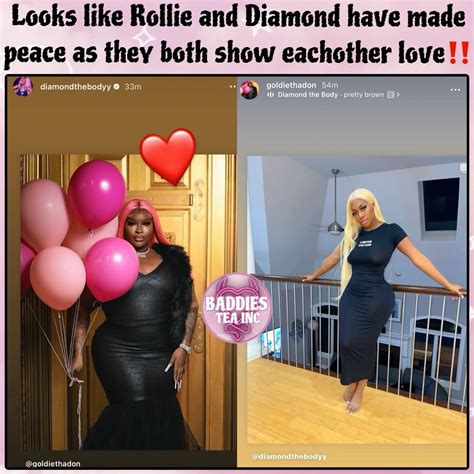 Baddies Tea Inc | Looks like #DiamondTheBody and #RolliePollie have made peace as they both show ...