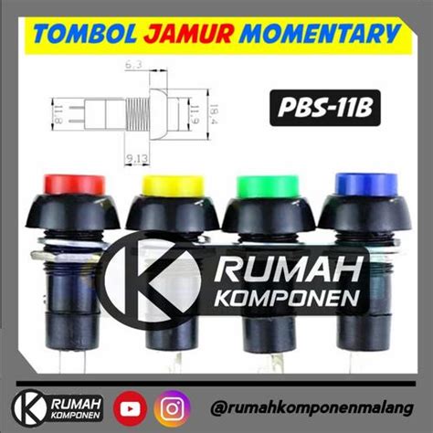 Jual Saklar switch push ON momentary tombol reset jamur bulat kaki 2 ...