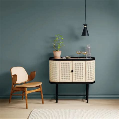 Genie Bar Cabinet Teak Wood & Rattan – Nismaaya Decor