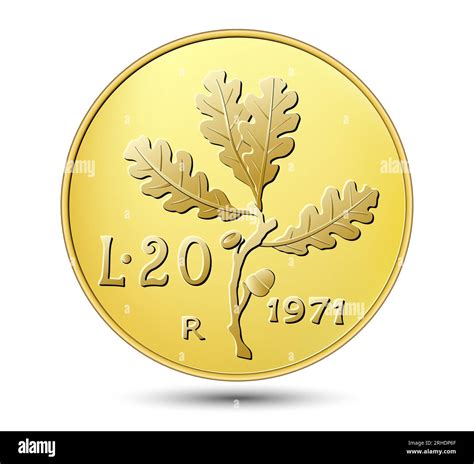 Twenty Italian lire isolated on white background. Vector illustration ...