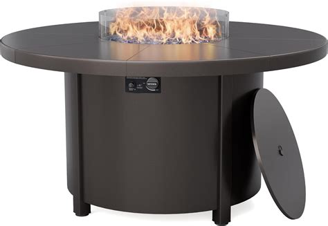 Kullavik 48 Inch Outdoor Propane Fire Pit Table,Round Firepit Table for ...