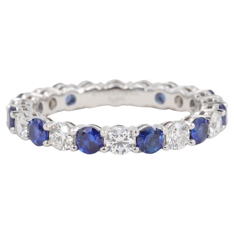Tiffany and Co. Legacy Collection Sapphire/ Diamond Eternity Band Ring ...