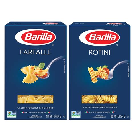 Amazon.com : BARILLA Blue Box Pasta Variety Pack, Farfalle & Rotini, 16 ...