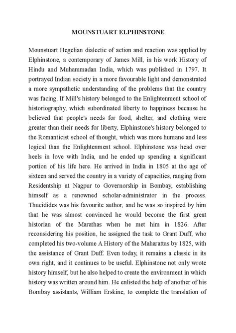 Mounstuart Elphinstone - MOUNSTUART ELPHINSTONE Mounstuart Hegelian ...