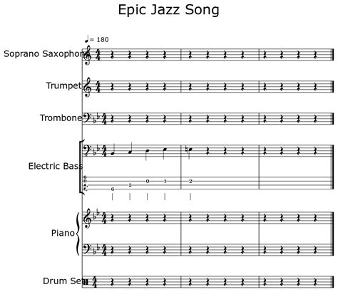 Epic Jazz Song - Sheet music for Soprano Saxophone, Trumpet, Trombone ...