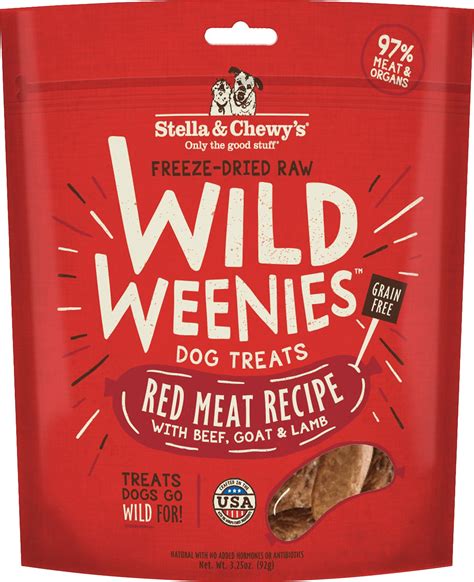 Stella & Chewys Dog Freeze Dried WEENIE Red Meat 3.25 oz.