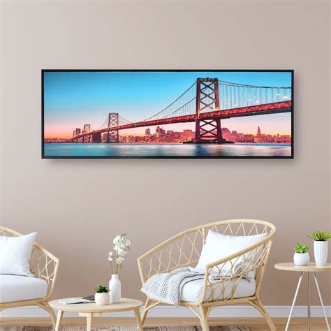 Golden Gate Bridge Canvas Wall Painting (Red & Blue) – Nilkamal Homes