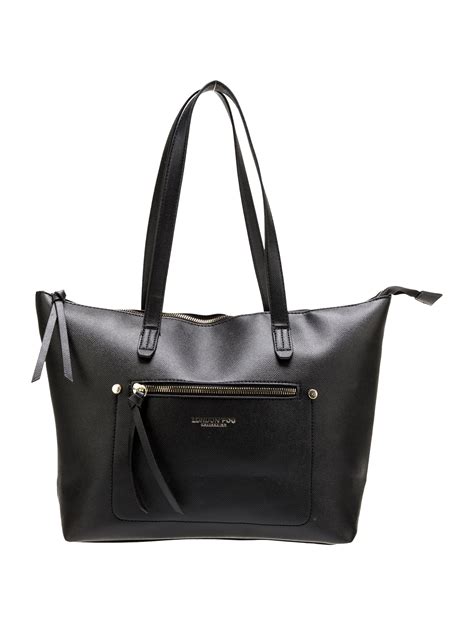 London Fog Solid Leather Tote Bag - Black Totes, Handbags - WLOFO22375 ...