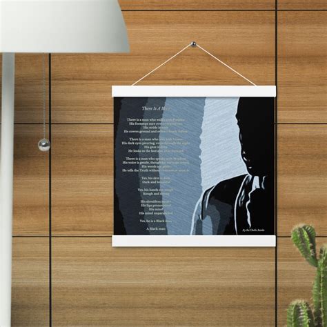 Black African American Poem Framed Wall Art Blue There is A - Etsy