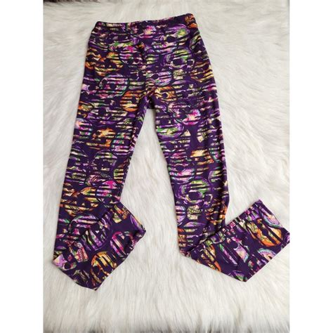 LuLaRoe One Size Skull Leggings Multicolored... - Depop