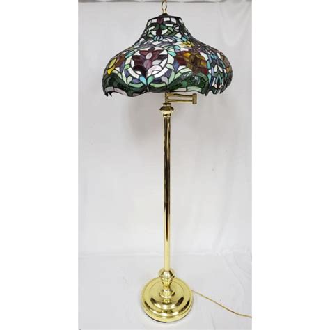 Lot - Vintage Stained Glass Floor Lamp