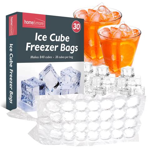 SOL 30pk Ice Cube Freezer Bags - Food Grade Plastic Ice Bags for ...
