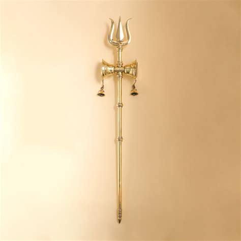 Brass Shiva's Damru Trishul With Bell – Vedansh Craft