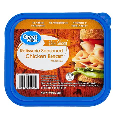 Great Value Chicken Breast Rotisserie Seasoned Deli Sliced