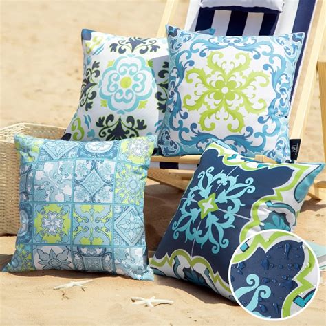 Amazon.com: Phantoscope Set of 4 Outdoor Waterproof Throw Pillow Covers ...