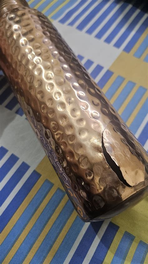 Kosdeg Hammered Copper Water Bottle 34 Oz Extra Large - A Leak Proof ...