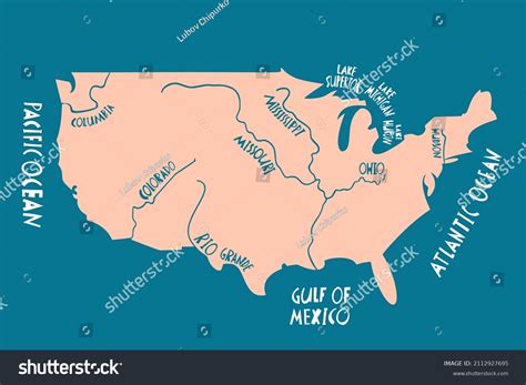 Vector Hand Drawn Stylized Map United Stock Vector (Royalty Free ...