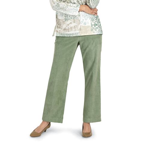 Alfred Dunner Silky Flat-Front Pincord Pants - Casual, Comfortable ...