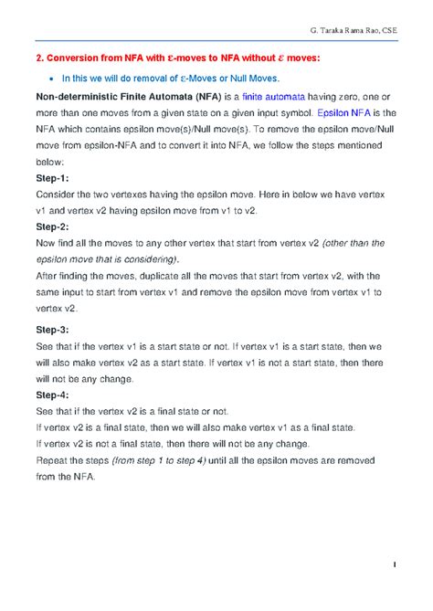 Conversion of ε-NFA to NFA: Step-by-Step Process Explained - Studocu