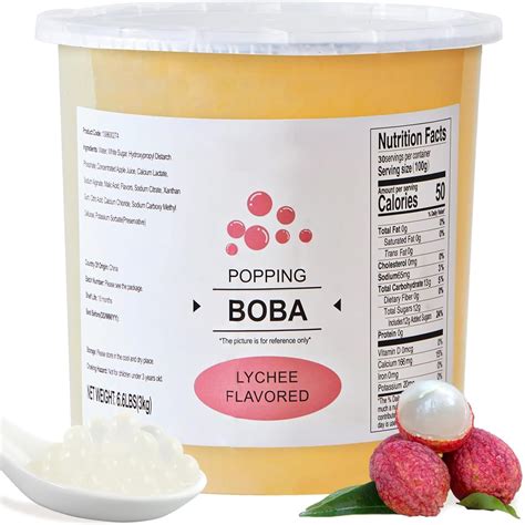 Amazon.com: Soeos Lychee Popping Boba Pearls, 6.6 lbs (3000g), Bursting ...