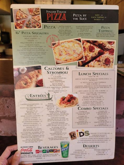 Menu at Italian Touch pizzeria, Romney, 450 E Main St