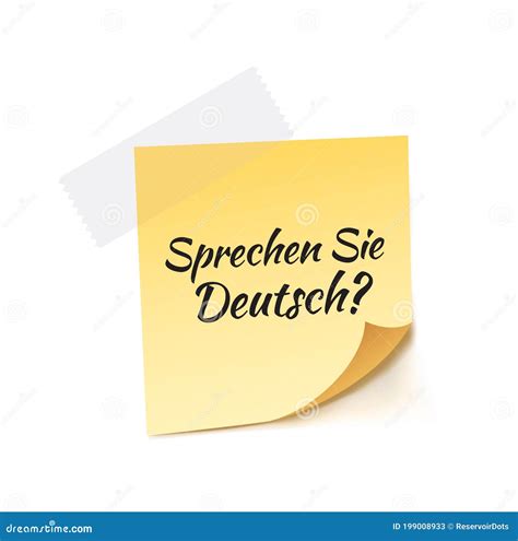Do You Speak German Stick Note Vector Illustration Stock Vector ...