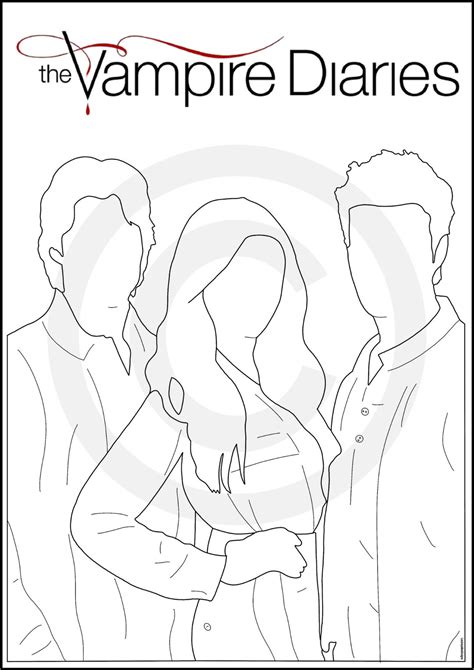 The Vampire Diaries Digital Colouring Page, Salvatore Colouring Page, Elena Gilbert, TVD ...