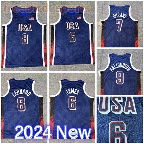Paris 2024 USA Dream Team US Basketball Jerseys James Stephen Curry ...
