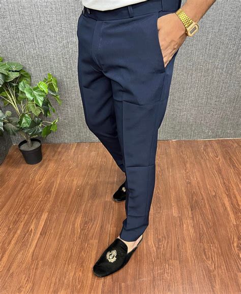 DARK BLUE WAIST ADJUSTABLE TROUSER – BLENDS TRENDZZ