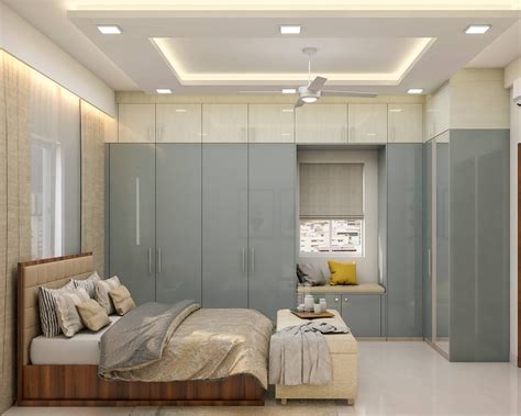 Modern Master Bedroom Design With Storage Bench | Livspace