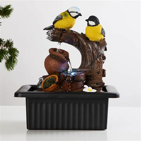 Home Centre Corsica Brown Textured Polyresin Electrical Birds Water ...