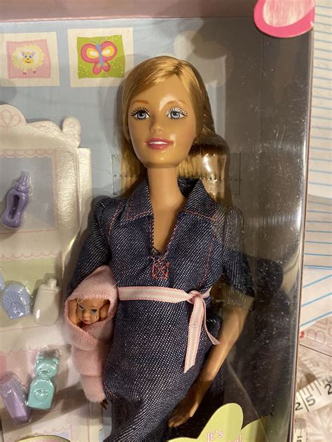 Rare Pregnant Midge & Baby Barbie Doll Happy Family Tummy Bump Denim ...