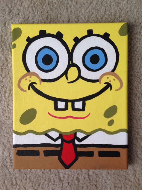 Spongebob Canvas #canvaspaintingkids | Leinwandzeichnung, Mini-leinwand ...