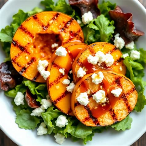 Grilled Peach and Chicken Salad Recipe | cookAIfood