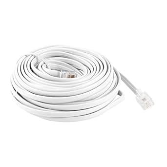 3NH® White RJ11 6P4C Modular Telephone Extenstion Lead Cable 9M 30ft ...