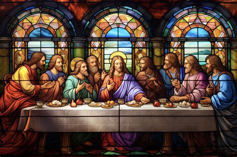 Pin by Lori Reznick on Faux Stained Glass | The last supper painting, Last supper, Jesus and ...