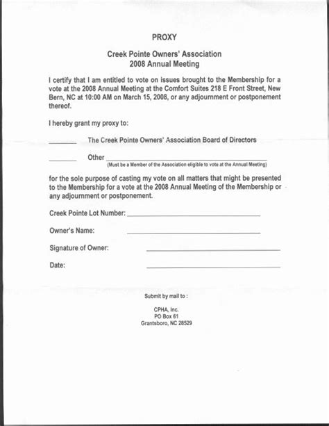 Proxy Vote Form Printable 的图像结果