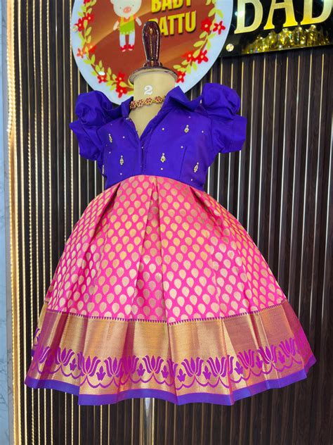 Purple & Candy Pink Shirt Model Frock – babypattustudio