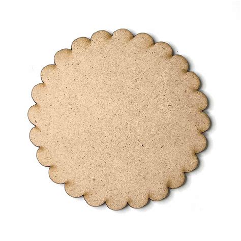 Adikala MDF Plain Coasters Scalloped Shaped Blank Cutouts for Painting ...