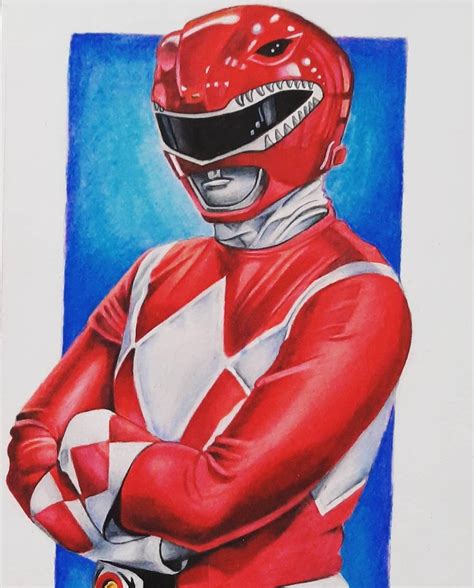 Red Power Ranger Mighty Morphin Drawing