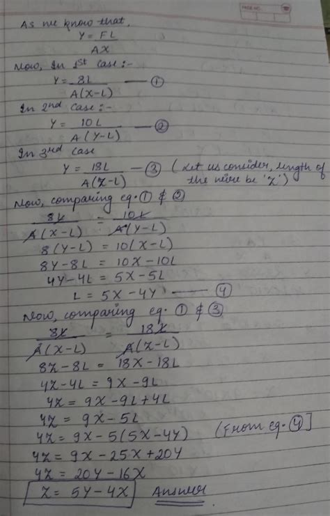 the length of an elastic string is x metre when the tension is 8 N and ...