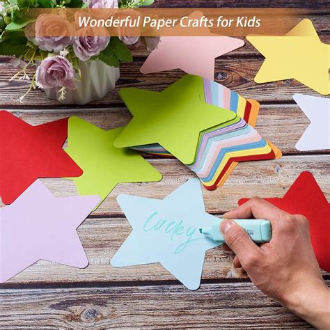Buy 72 Pieces Large Star Cut Outs Paper Stars Shapes Assorted Color ...