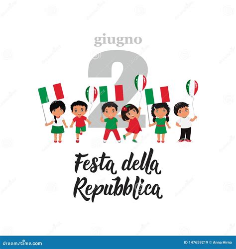Text in Italian: Republic Holiday, 2nd of June. Vector Illustration ...