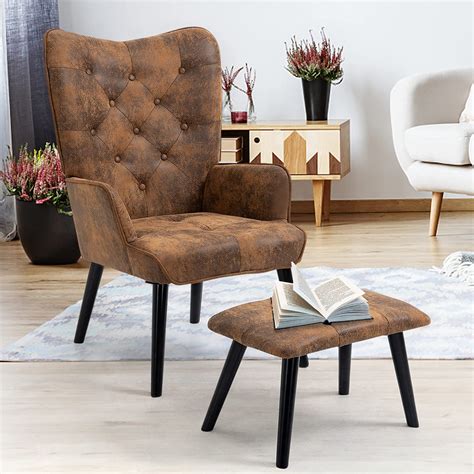 Buy ECOTOUGE WingBack Chair with Footrest(Anti-Skid Feet Caps), Modern ...