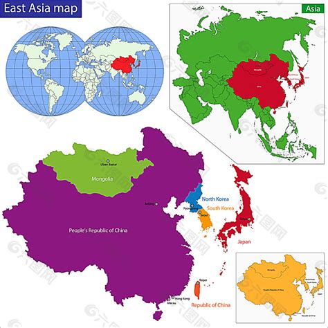 东亚地区地图版块素材免费下载(图片编号:6007515)-六图网