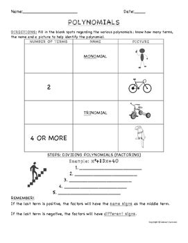 Image result for Polynomial Classification Worksheet
