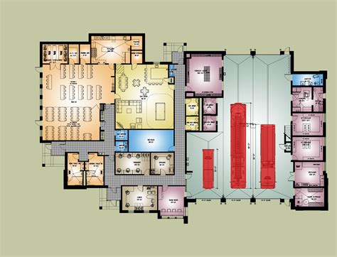 Best 12 Fire Station Floor Plans / Interior and Exterior Elevations ...