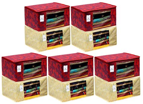 Kuber Industries Metalic Printed 10 Piece Non Woven Fabric Saree Cover ...