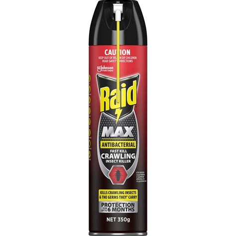 Raid Max Antibacterial Fast Kill Crawling Insect Spray 350g | Woolworths